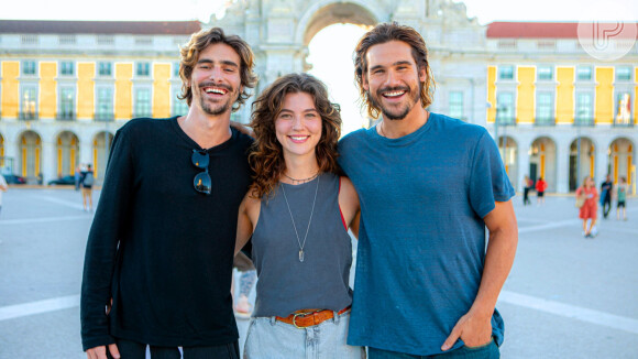 Nicolas Prattes, Alanis Guillen e Bruno Montaleone gravam Mania de Você em Portugal