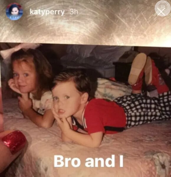 Katy Perry publicou uma foto em suas redes sociais com seu irmão, também super fofo.