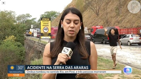 MC Livinho fez uma dança e acenou para a mãe enquanto repórter da Globo noticiava acidente com 3 mortes