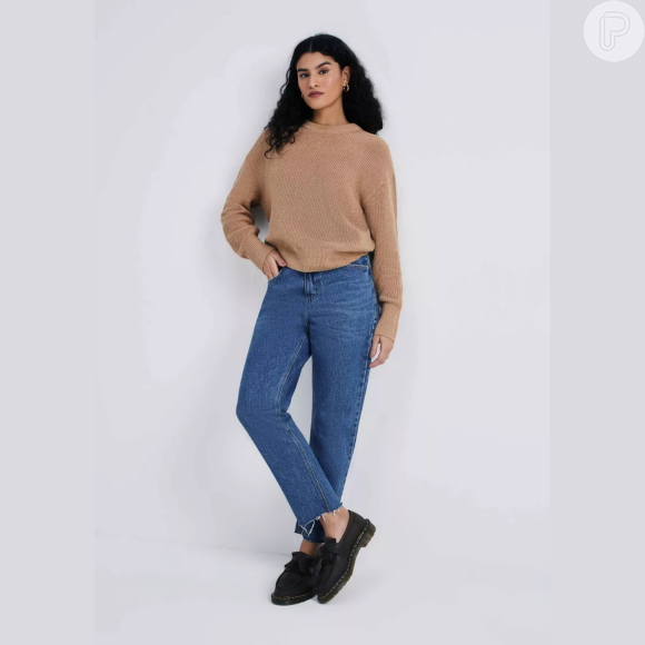 Calça jeans básica reta