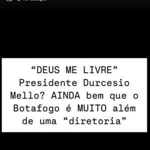 "Ainda bem que o Botafogo é muito além de uma 'diretoria'", detonou Rafaella Santos