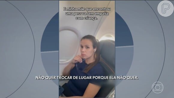 Polêmica no avião: bancária não aceitou trocar de lugar com criança e e foi filmada pela mãe da criança