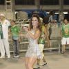Viviane Araújo samba muito durante ensaio técnico da Mancha Verde, no Anhembi, em São Paulo