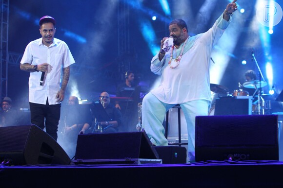 Marcelo D2 também cantou com Arlindo Cruz no evento em homenagem aos 450 anos do Rio de Janeiro