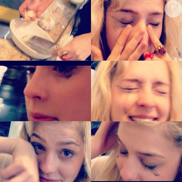 Fiuk publica fotos em que Sophia Abrahão aparece chorando por ter cortado cebola