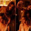 Bélgica (Giovanna Lancellotti) ameaça Gaby (Sophia Abrahão) com uma tesoura e corta o cabelo da rival, em 'Alto Astral', em 31 de março de 2015