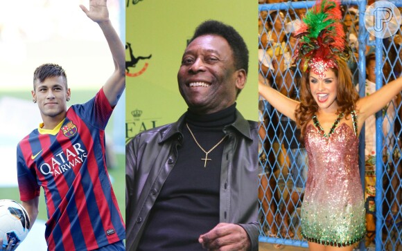Neymar e Pelé serão os homenageados da Grande Rio no Carnaval 2016. Paloma Bernardi será a nova rainha de bateria