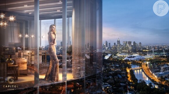 Charlize Theron empresou sua beleza para promover o primeiro prédio residencial seis estrelas da Austrália