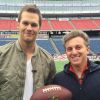 Luciano Huck grava com Tom Brady, em Boston, nos Estados Unidos, nesta quarta-feira, 8 de abril de 2015