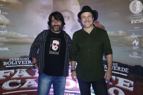 Cesar Troncoso e Antonio Calloni posam na coletiva de imprensa e première do filme 'Faroeste Caboclo'