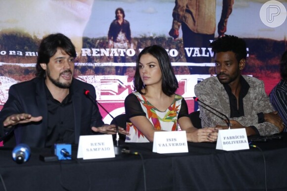 René Sampaio, Isis Valverde e Fabrício Boliveira participam da coletiva de imprensa e première do filme 'Faroeste Caboclo'