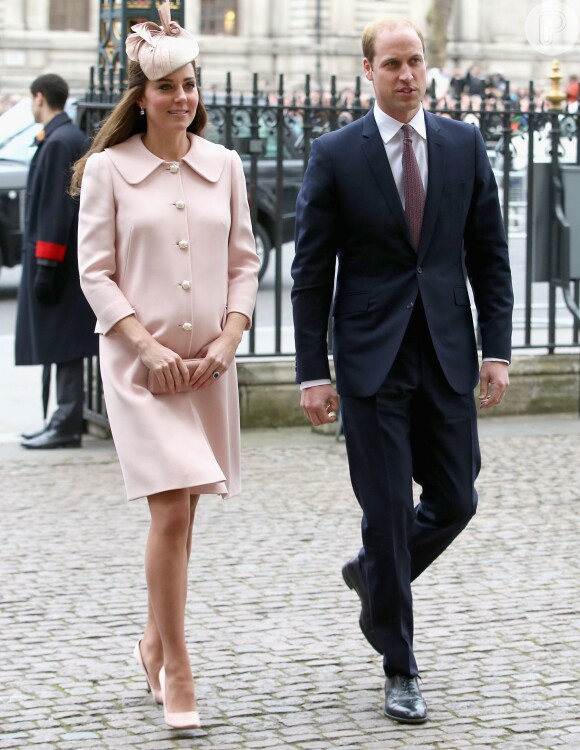O casal real, que está à espera do nascimento de seu segundo filho, esteve no Commonwealth Day, na Abadia de Westminster, em março de 2015