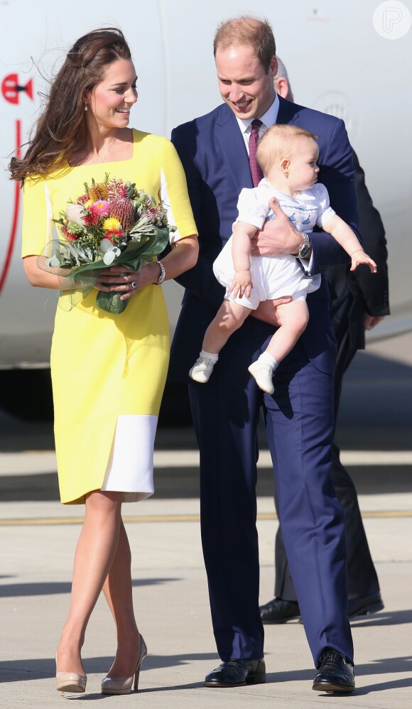 Os papais levaram George à Austrália em abril de 2014
