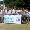 O time dos artistas no projeto 'Light Futebol Show' posa junto
