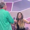 Pedro Bial entrevista Anamara após ela ser eliminada, pela segunda vez, do programa