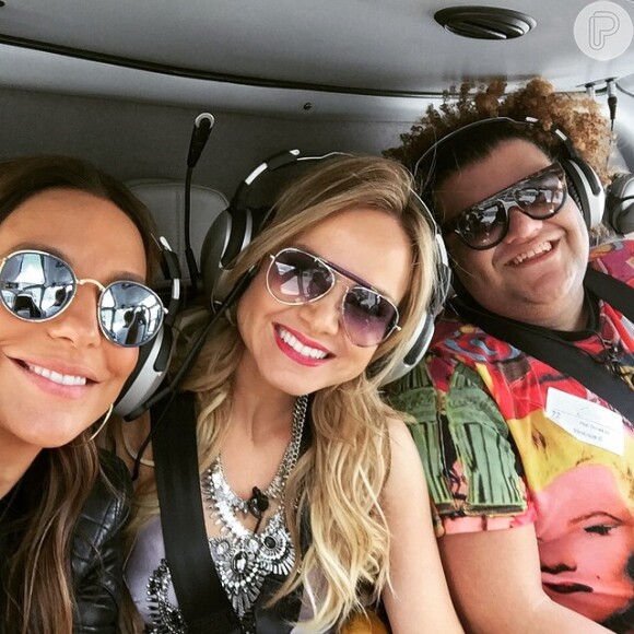 Além de se apresentar no Rock in Rio USA, Ivete Sangalo sobrevoou Las Vegas de helicóptero ao lado de Eliana e Gominho