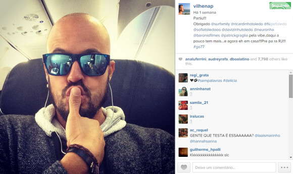 Na teça-feira, 12 de maio de 2015, Paulinho Vilhena postou em seu perfil no Instagram uma foto com o novo visual e assustou algumas fãs: 'Gente, que testa é essa?".