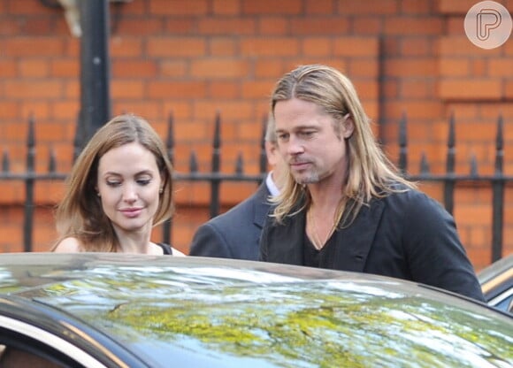 Angelina Jolie e Brad Pitt participam juntos da première do filme 'Guerra Mundial Z'