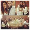 Juliana Paes toma café da manhã com clientes de seu salão de beleza, em 6 de junho de 2013