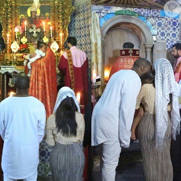 Kim Kardashian mostrou em seu Instagram fotos inéditas do batizado da primogênita, North West, que aconteceu em Jerusalém em meados de abril deste ano