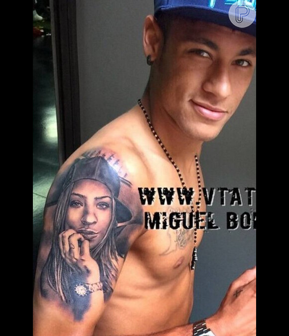 No inícío de junho, o craque tatuou o rosto da irmã Rafaella no braço direito