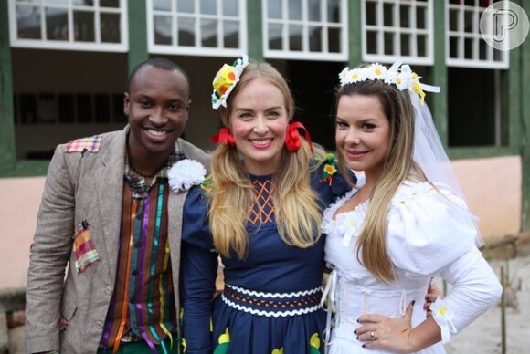 Thiaguinho, Fernanda Souza e Angélica se vestiram a carater em arraiá do 'Estrelas'