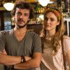 Júlia (Isabelle Drummond) e Pedro (Jayme Matarazzo) vão juntos a Belo Horizonte em busca de Bernardo (Ghilherme Lobo), na novela 'Sete Vidas', em 26 de junho de 2015