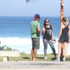 Anitta corre em orla da praia e encontra Pedro Scooby, marido de Luana Piovani, nesta quinta-feira, 18 de junho de 2015