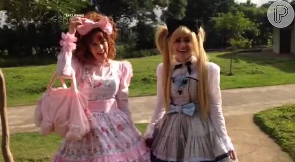 Angélica e Sophia Abrahão se vestem de bonecas para programa 'Estrelas' e brincam: 'Somos lolitas'