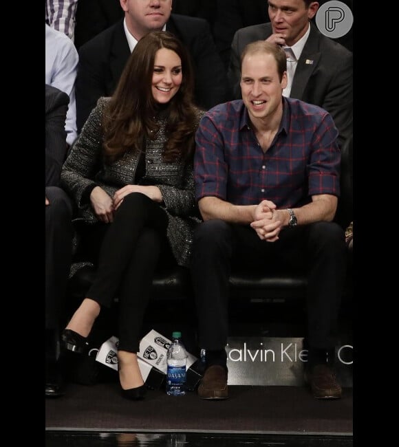 Príncipe William e Kate Middleton Prince conferem um jogo em Nova York, em dezembro de 2014