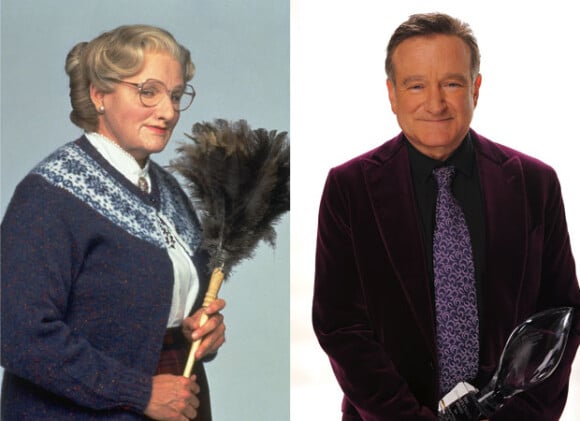 Em 'Uma Babá Quase Perfeita' (1993), Robin Williams vive o papel do divorciado Daniel Hillard, que se disfarça de mulher para trabalhar como babá de seus filhos. A transformação do ator durava cerca de 4 horas e meia e além da maquiagem tinham também oito tipos de próteses