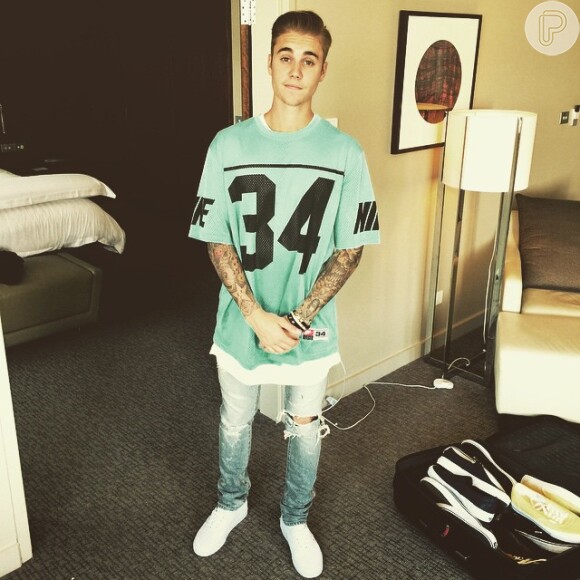 Justin Bieber chegou à conferência da igreja Hillsong nesta segunda-feira, 29 de junho de 2015