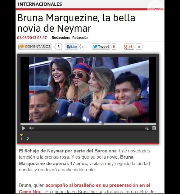 O jornal 'As' divulgou um vídeo, no qual Bruna e Rafaella apareceu na tribuna e nas dependências do estádio Camp Nou