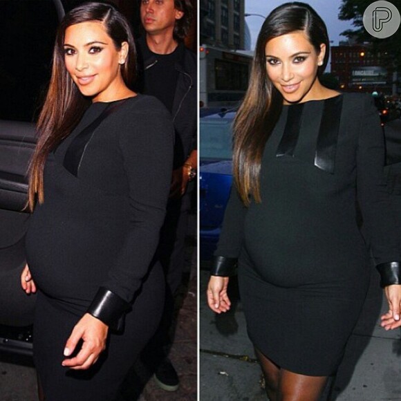 Kim Kardashian posa quando ainda estava grávida de North West