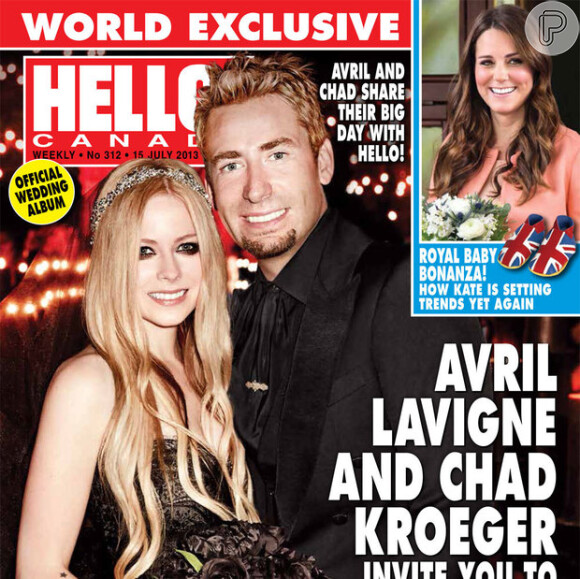 O casamento de Avril Lavigne é a capa da revista 'HELLO! Canada"