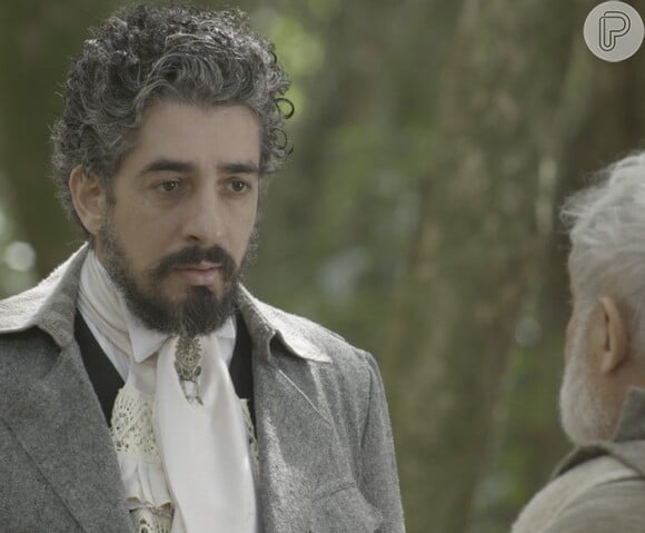 Ariel (Michel Melamed) deixa Emília (Ana Beatriz Nogueira) furiosa ao levar Bernardo (Felipe Camargo) até o casarão dos Castellini, na novela 'Além do Tempo', em 21 de setembro de 2015