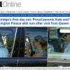 Kate Middleton e Príncipe William levam o herdeiro para a casa dos pais da duquesa em 24 de julho de 2013