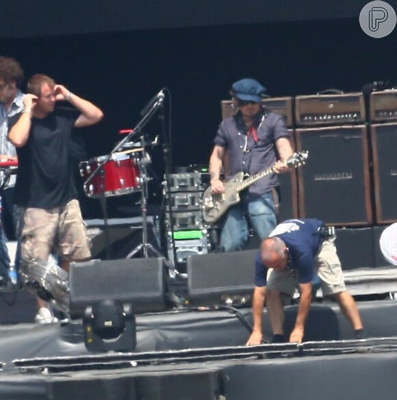 Johnny Depp e sua banda fazem passagem de som para o Rock in Rio, nesta quarta-feira, 23 de setembro de 2015