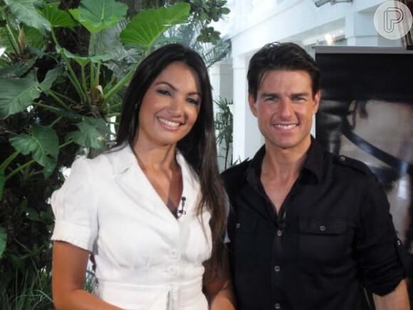 Patricia Poeta realizou entrevistas com estrelas internacionais para o 'Fantástico', como o astro Tom Cruise, em sua passagem pelo Brasil