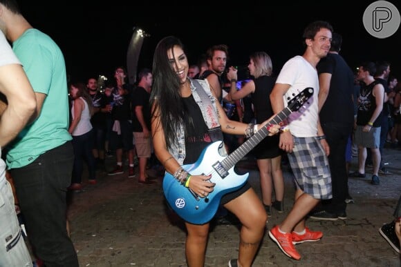 Amanda, do 'BBB15', também curtiu o quarto dia do Rock in Rio, nesta quinta-feira, 24 de setembro de 2015