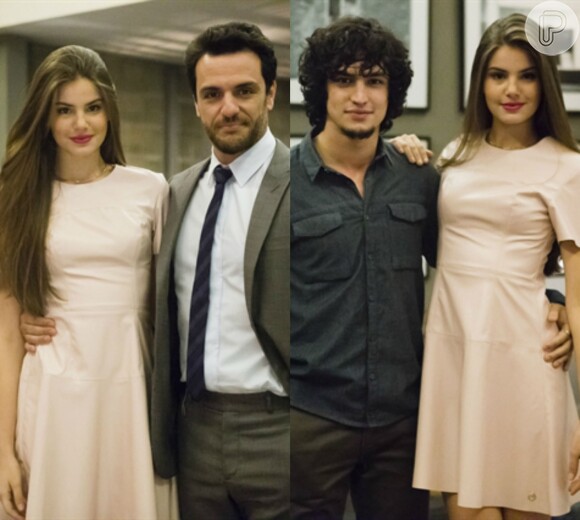 Angel (Camila Queiroz) imagina um casamento tanto com Alex (Rodrigo Lombardi) como com Gui (Gabriel Leone).