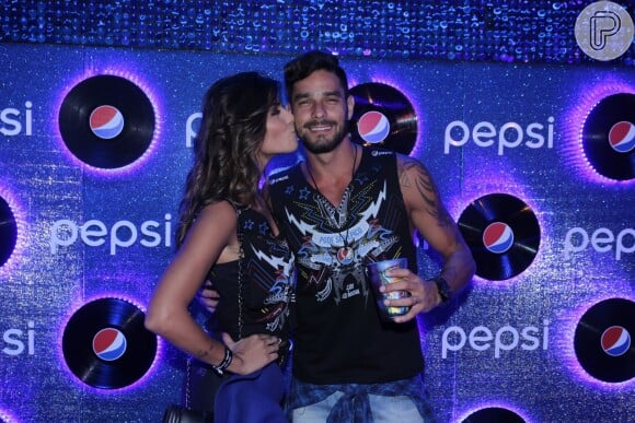 O casal de ex-BBBs Fran e Diego também marcou presença no camarote de Pepsi, na Cidade do Rock