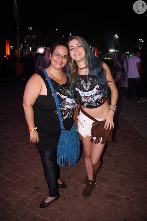 Ana Rita Cerqueira foi ao Rock in Rio com a mãe, Renata, no domingo, 20 de setembro de 2015