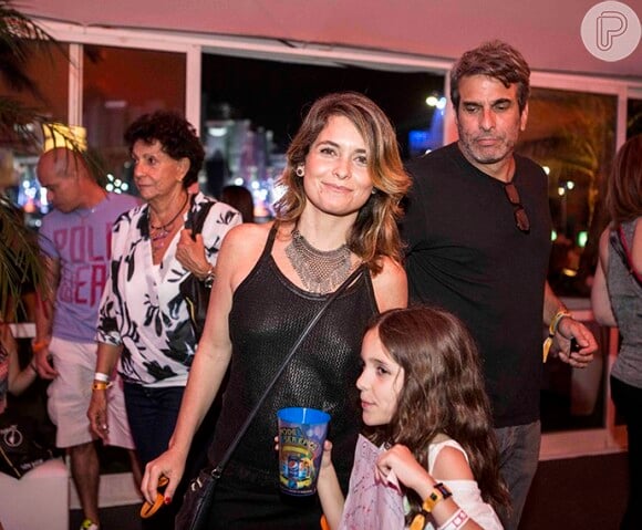 Claudia Abreu foi curtir a primeira noite de Rock in Rio, 18 de setembro, acompanhada da filha, Felipa, de 8 anos