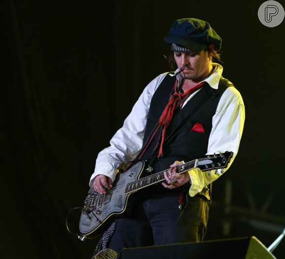 Johnnt Depp se apresentou no Rock in Rio com a sua banda The Hollywood Vampires, na quinta-feira, 24 de setembro de 2015