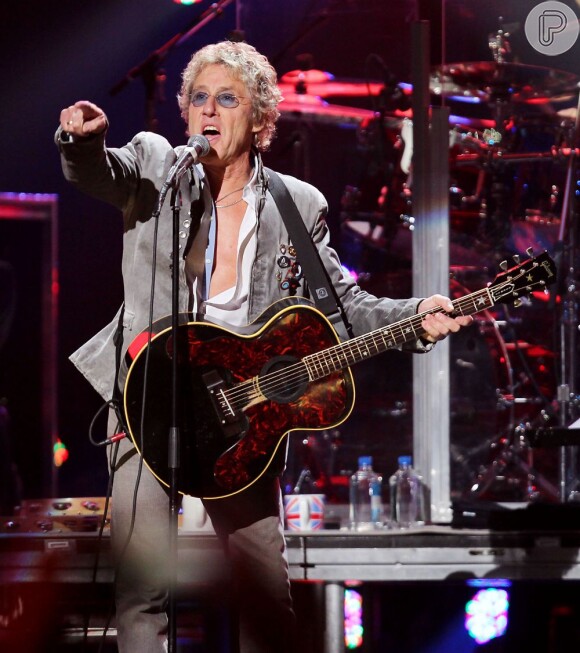 Roger Daltrey do The Who participa do show em apoio às vítimas do furacão Sandy, em 12 de dezembro de 2012, em Nova York