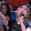 Anitta foi uma das atrações do 'Domingão do Faustão' em 18 de agosto de 2013. A artista entrou no palco cantando 'Show das Poderosas'