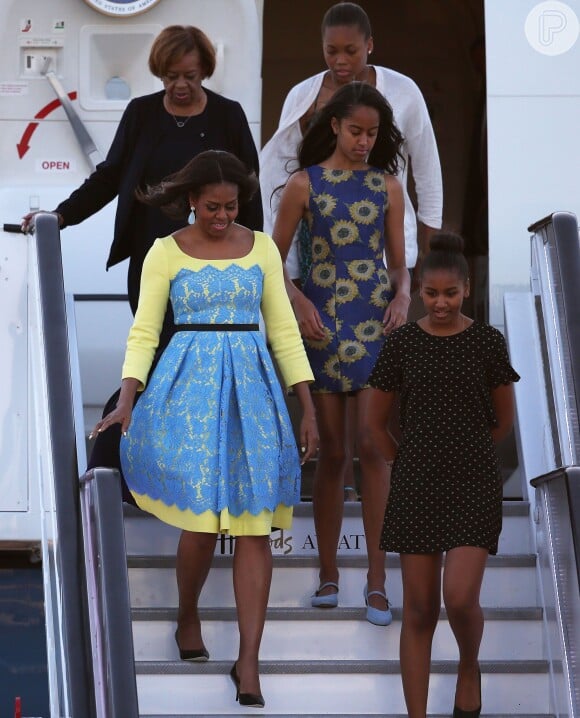 Michelle e a família durante viagem