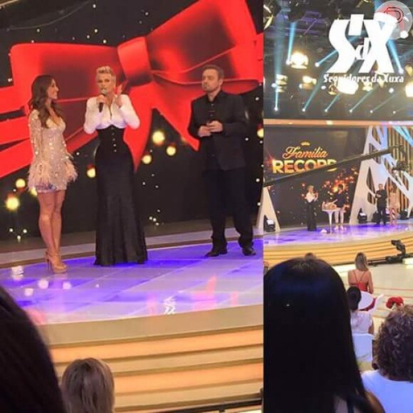Xuxa evita Gugu em gravação de especial de Natal da Record, nesta segunda-feira, 14 de dezembro de 2015