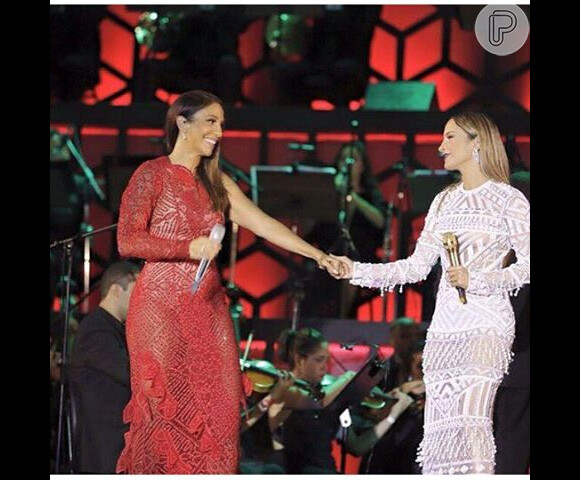 Ivete Sangalo e Claudia Leitte cantam juntas em show beneficente: 'Noite linda', nesta sexta-feira, 18 de dezembro de 2015